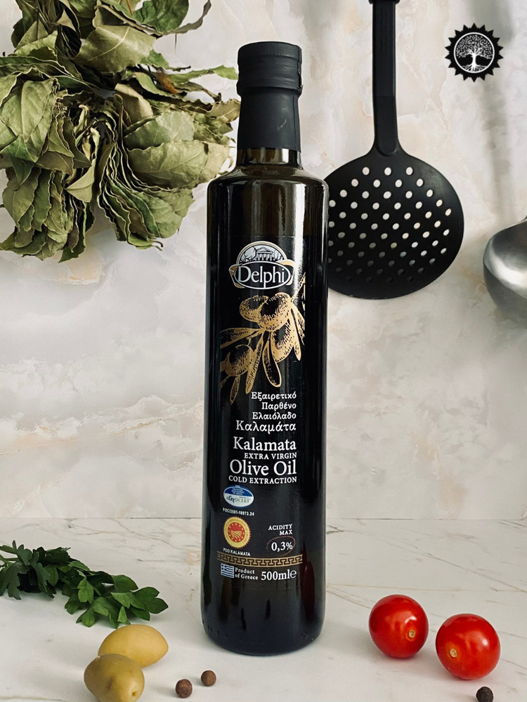 Delphi Масло оливковое нерафинированное Extra Virgin Каламата 0,5л. Греция  #1
