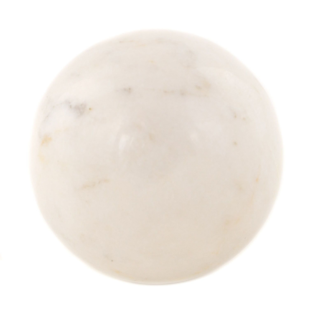 Шар из белого мрамора 7,5 см / шар декоративный / шар для медитаций / каменный шарик / сувенир из камня #1
