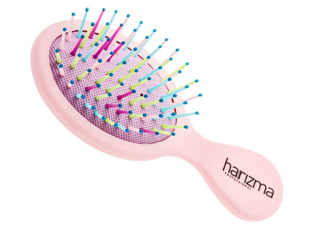 Щетка Harizma для волос Rainbow малая розовая h10640-1205 #1