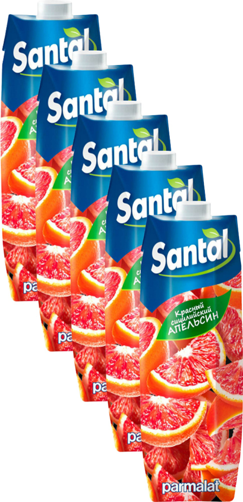Напиток сокосодержащий Santal красный сицилийский апельсин 1 л в упаковке, комплект: 5 упаковок  #1