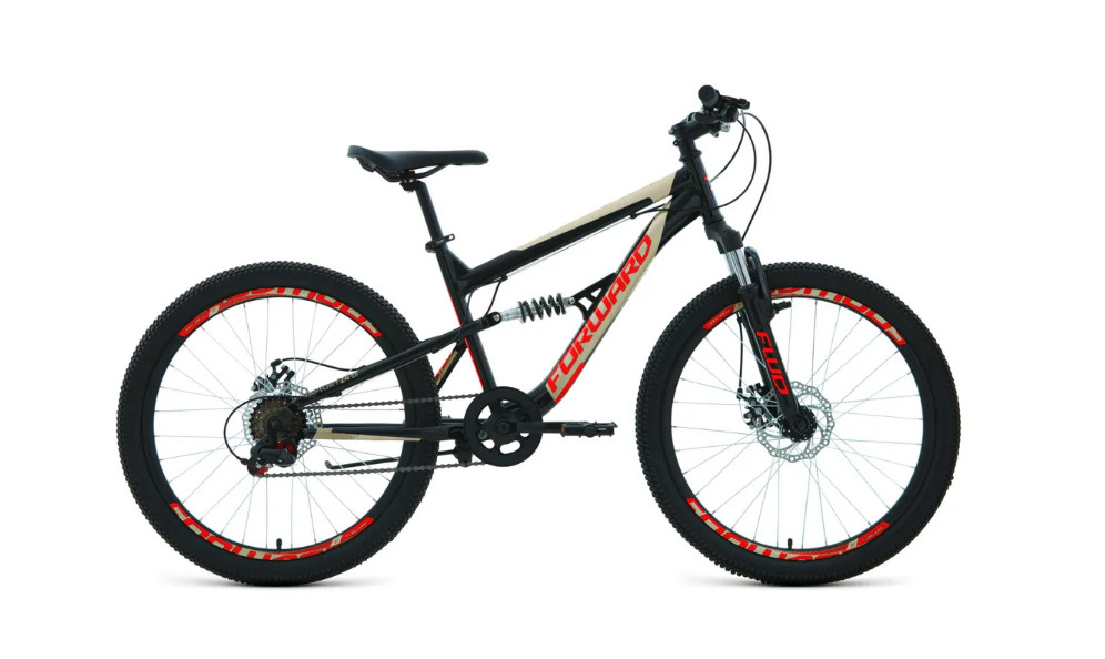 Велосипед FORWARD RAPTOR 27,5 1.0 (27,5" 18 ск. рост. 16") 2022, черный/красный, RBK22FW27774  #1
