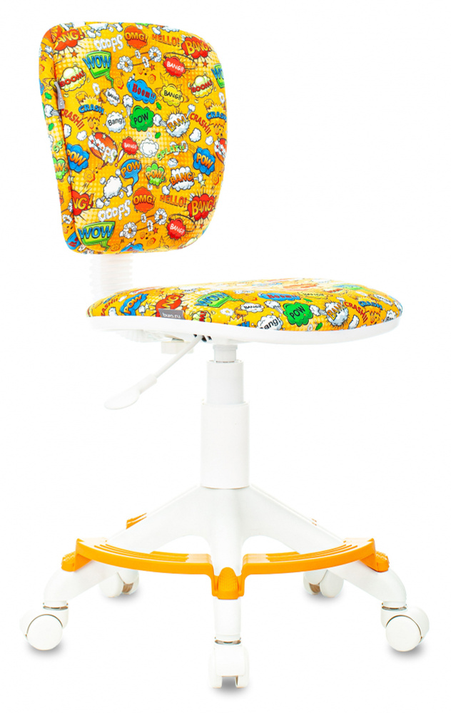 Кресло детское Бюрократ CH-W204/F/BANG оранжевый, бэнг, крестовина пластик, подст.для ног, без подлокотников #1