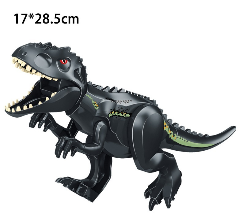 Минифигурка динозавр Юрского периода Тиранозавр черный / совместим с конструкторами лего (17см, пакет) #1