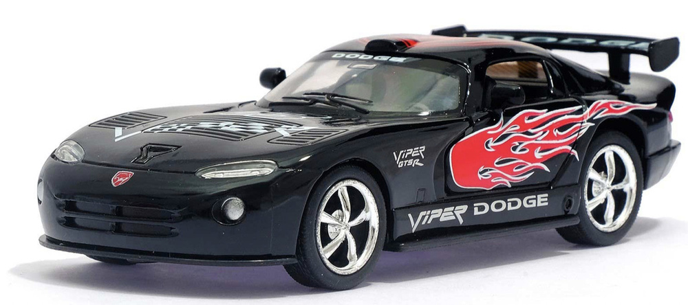 Машинка металлическая Kinsmart 1:36 Dodge Viper (Додж Вайпер) с принтом KT5039DF инерционная, двери открываются #1