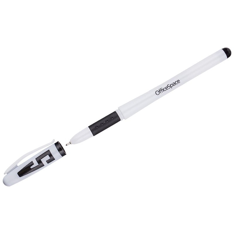 Ручка гелевая OfficeSpace черная для ОГЭ, ЕГЭ и ВПР/12 шт, 0,6мм, грип, игольчатый стержень  #1