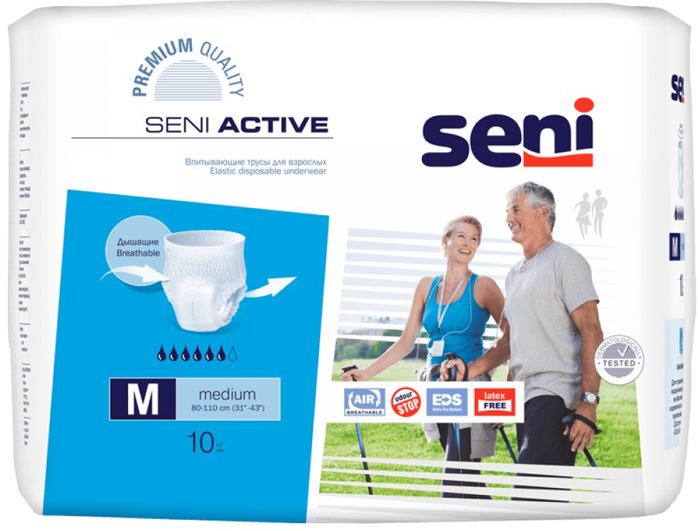 Seni Active, трусы впитывающие для взрослых (M), 10 шт. #1