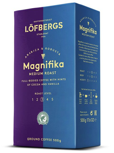 Кофе молотый арабика Lofbergs Magnifika (Обжарка №3), 500 гр #1