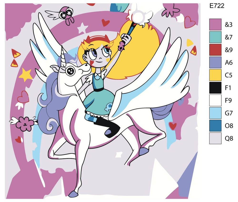 Детская Картина по номерам E722 "Мультсериал Звёздная принцесса и силы зла. Стар Баттерфляй" 30x30  #1