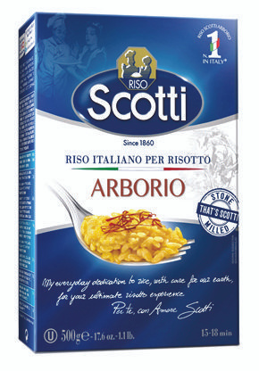 Рис длиннозерный Арборио для ризотто, шлифованный, белый, Scotti, Riso Italiano Per Risotto, 500 г.  #1