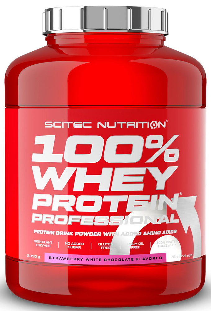 Протеин сывороточный Scitec Nutrition 100% Whey Protein Professional 2350 г клубника-белый шоколад  #1