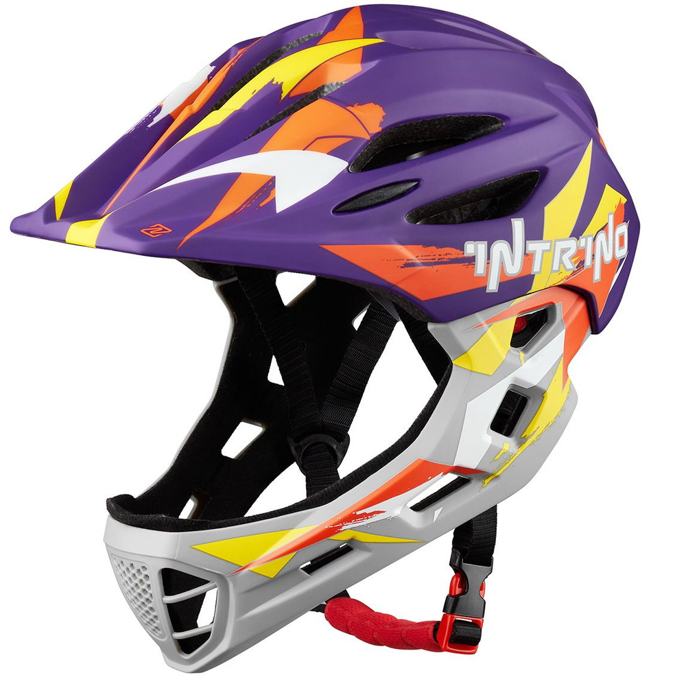 Детский шлем FullFace Intrino Satellite, лёгкий, размер S (46-53 см) вес 320 г фиолетовый  #1