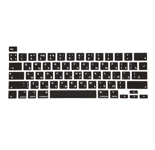 Силиконовая накладка на клавиатуру для Macbook Pro 16 2019/ Pro 13 2020-2022 черная (US)  #1