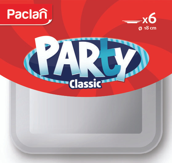 Paclan Тарелка пластиковая Party Classic, квадратная, 180 мм - 6 шт #1