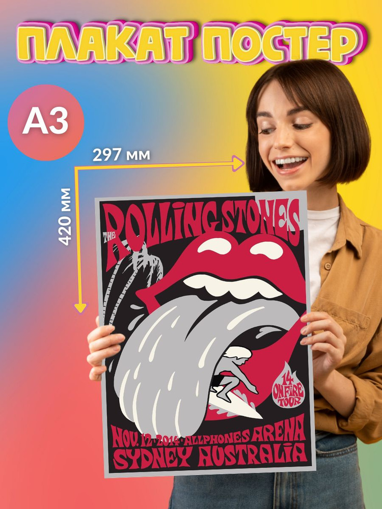 Постер Плакат Rolling Stones Роулинг стоунс #1