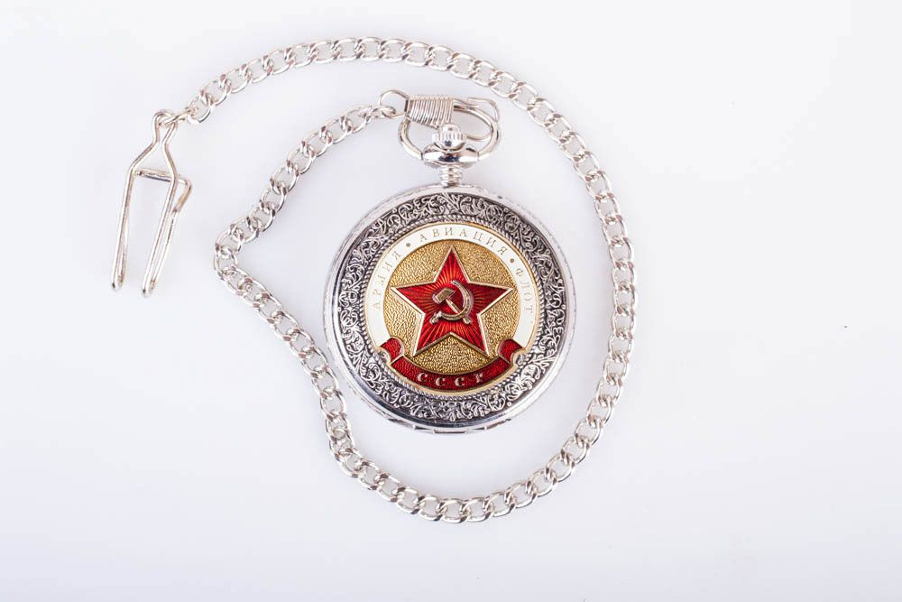 Часы карманные с металлической накладкой "Звезда СА (армия, авиация,флот)"  #1