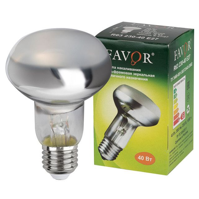 лампа накаливания FAVOR 40Вт E27 2700K 230В R63 рефлектор #1