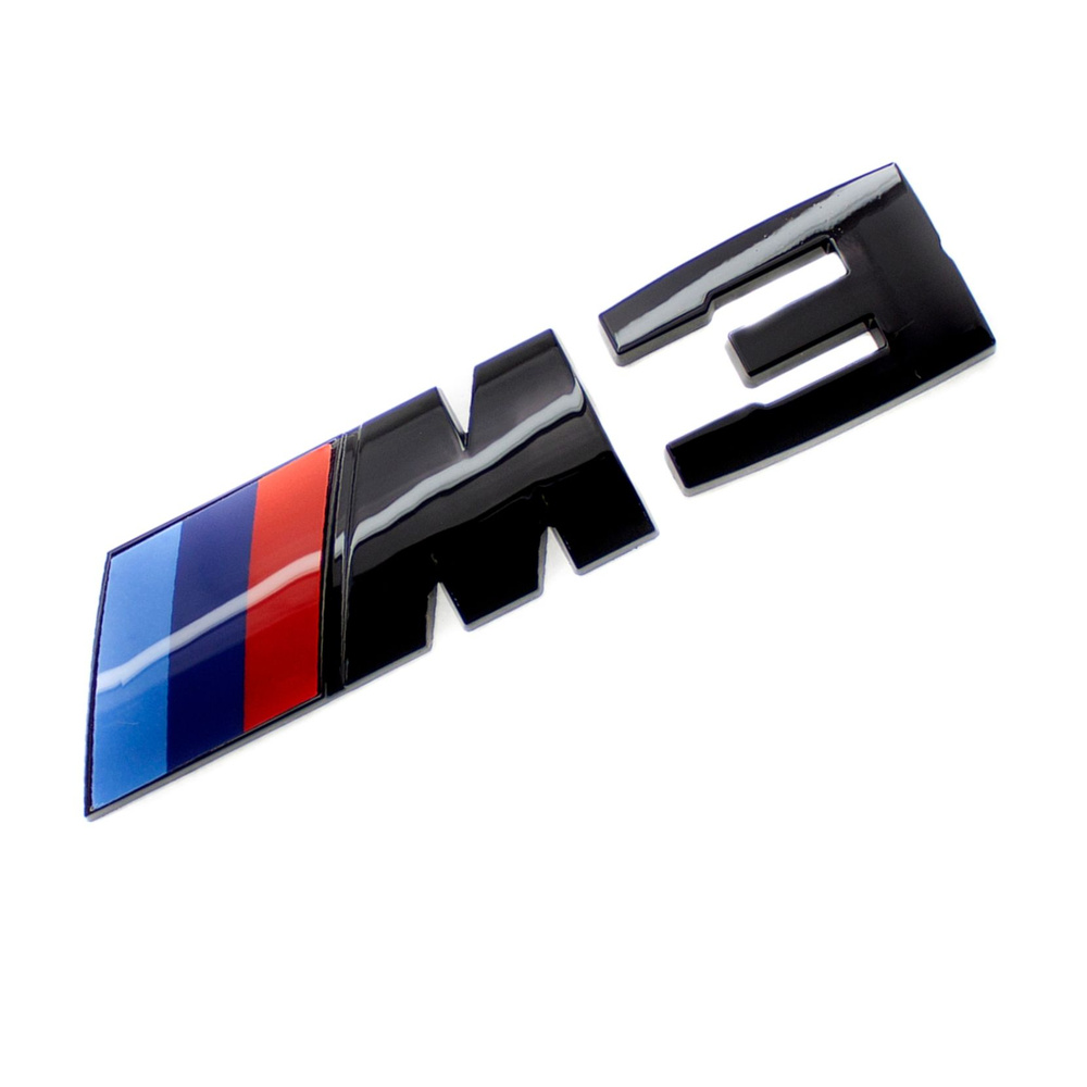 Эмблема шильдик на багажник BMW БМВ M 3 цвет черный глянец  #1