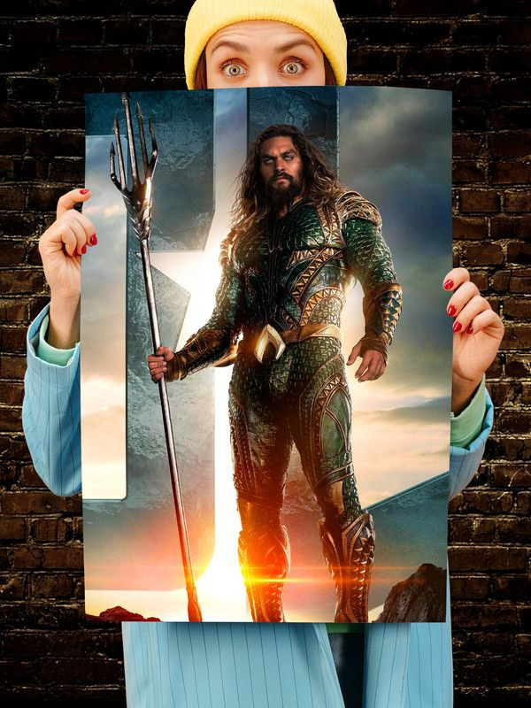 Постер интерьерный Аквамэн 2, 70х46 см. Матовый яркий. Лига справедливости Супергерои  #1