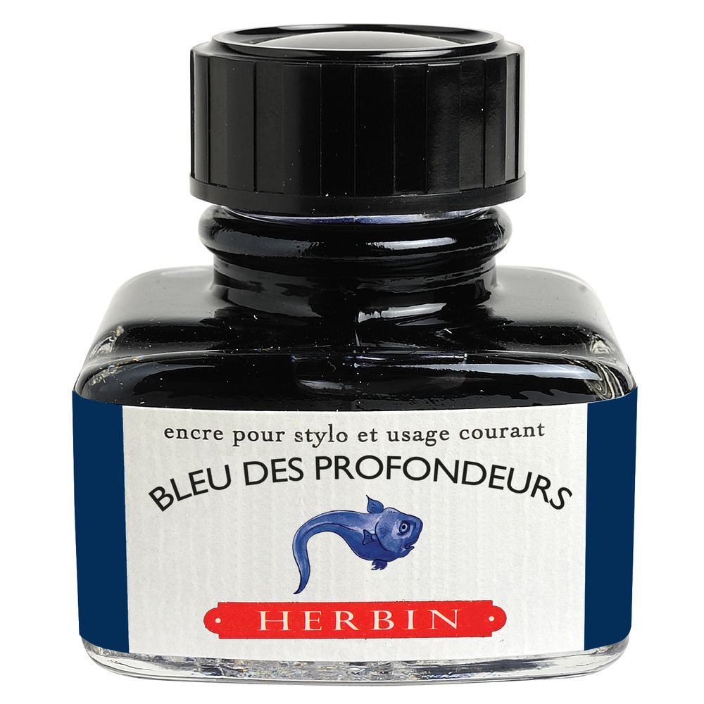 Чернила в банке Herbin, 30 мл, Bleu des profondeurs Глубинный синий #1