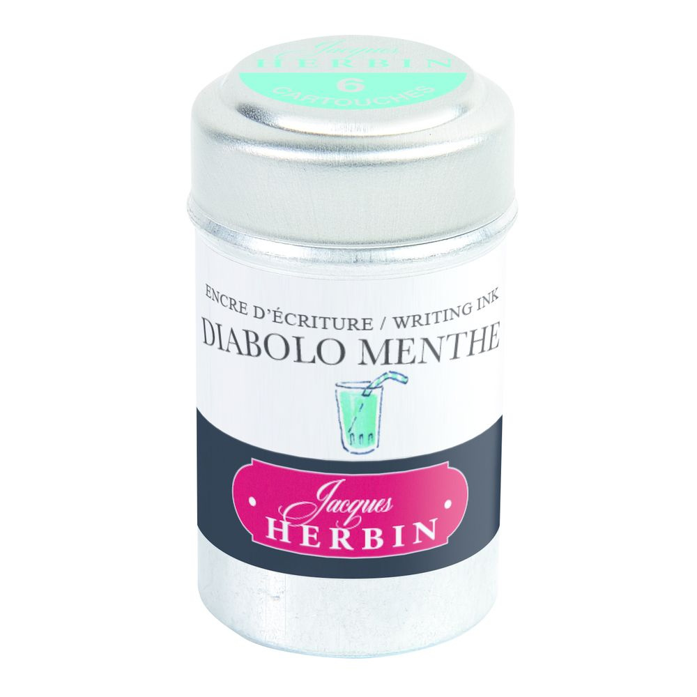 Картриджи для перьевой ручки Herbin, Diabolo menthe Французский лимонад, 6 шт, международный формат, #1