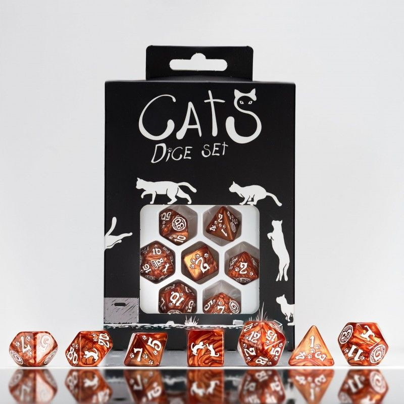 Набор кубиков для настольных ролевых игр (Dungeons and Dragons, DnD, D&D, Pathfinder) - CATS Dice Set: #1