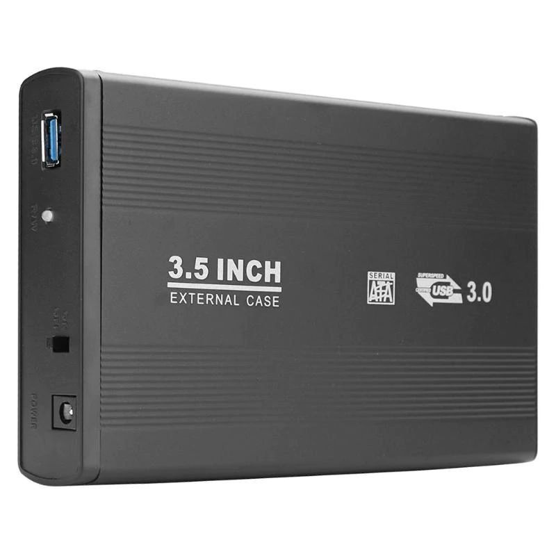 Внешний корпус бокс для жесткого диска SSD/HDD 3.5", USB 3.0 , алюминий, черный  #1