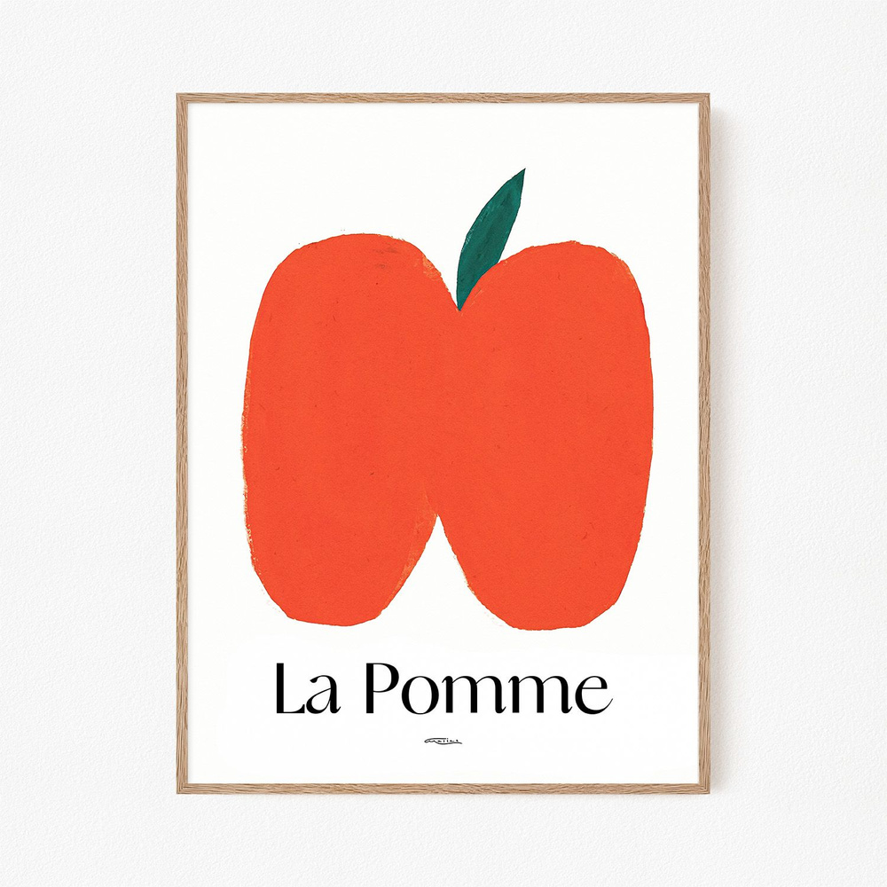Постер для интерьера "La Pomme" / Декор для кухни, 30х40 см #1