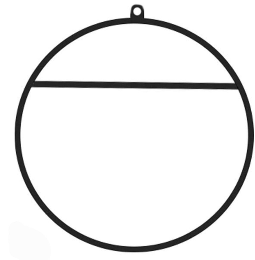 Металлическое кольцо для воздушной гимнастики с подвесом с перекладиной. Диаметр 90 см. Цвет - черный. #1