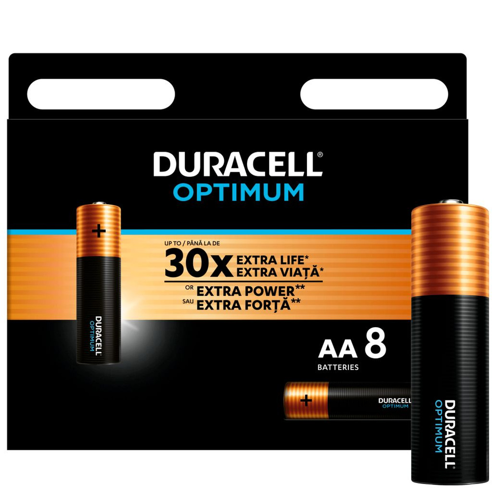 Алкалиновые батарейки DURACELL OPTIMUM OP1500 AA LR6 1.5В (8 шт. в упаковке)  #1