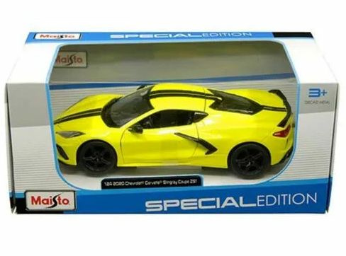 Машинка металлическая 1/24 2020 Chevrolet Stingray Coupe ZS1 Maisto 31527 желтая  #1