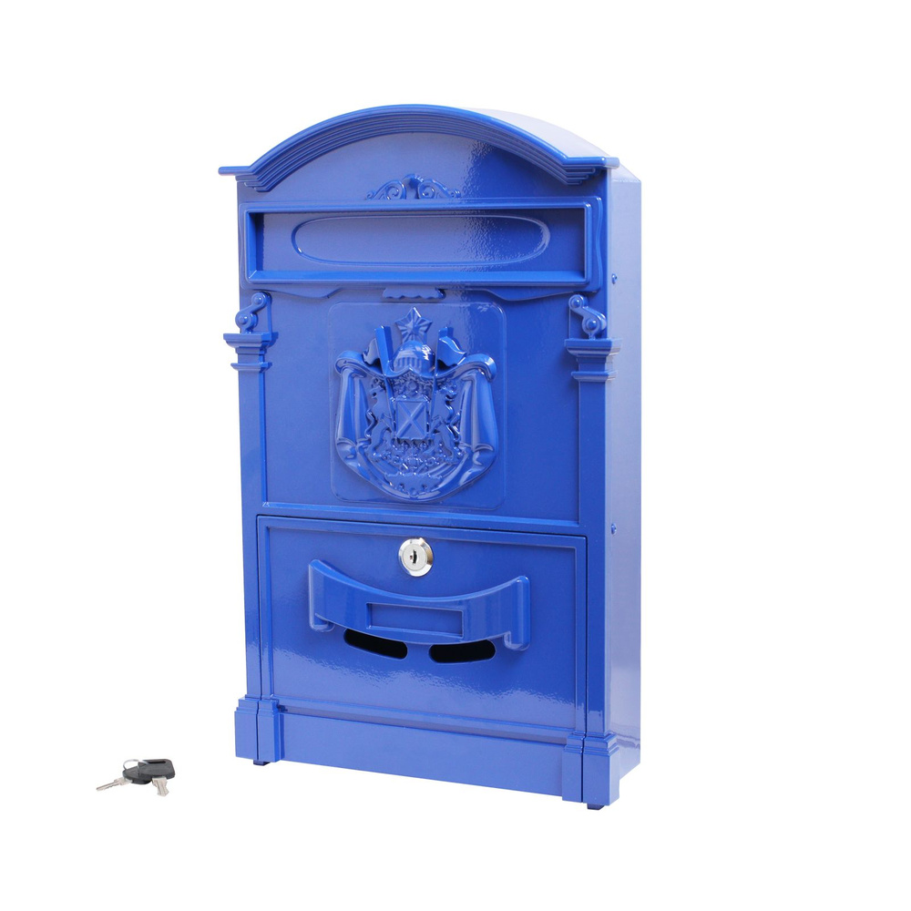 Почтовый ящик с замком уличный металлический для дома АЛЛЮР №4010, синий  #1