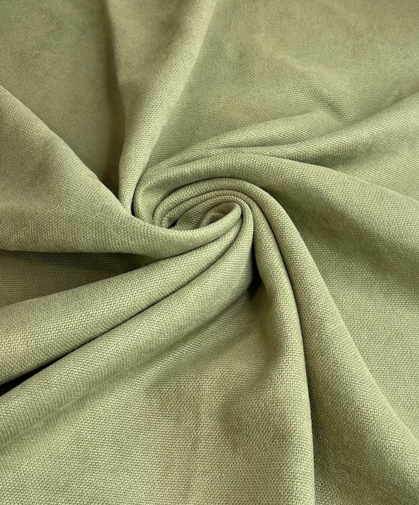 Ткань для штор Канвас высотой 300 см, оливковый, ОТРЕЗ 460*300 см  #1