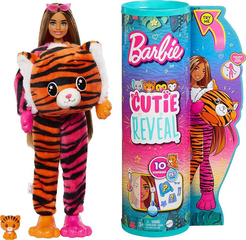 Кукла Барби Barbie Cutie Reveal Jungle Tiger (Костюм Тигра) #1