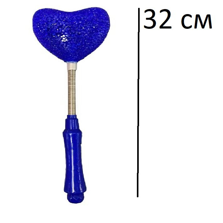 Волшебная светящаяся палочка на пружинке Сердце Высота 32 см цвет синий  #1