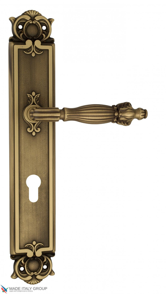Дверная ручка на планке Venezia OLIMPO CYL PL97 матовая бронза #1