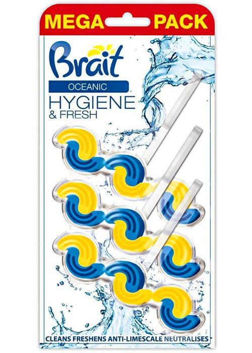 Средство для туалета - очищающий блок Brait Hygiene & Fresh Oceanic, 3 шт  #1