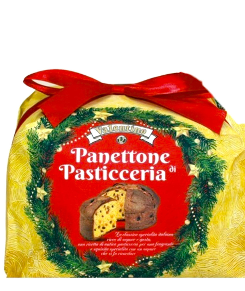 Valentino Panettone Итальянский кекс (пасхальный/ новогодний кулич) с изюмом и цукатами, желтый 1кг  #1