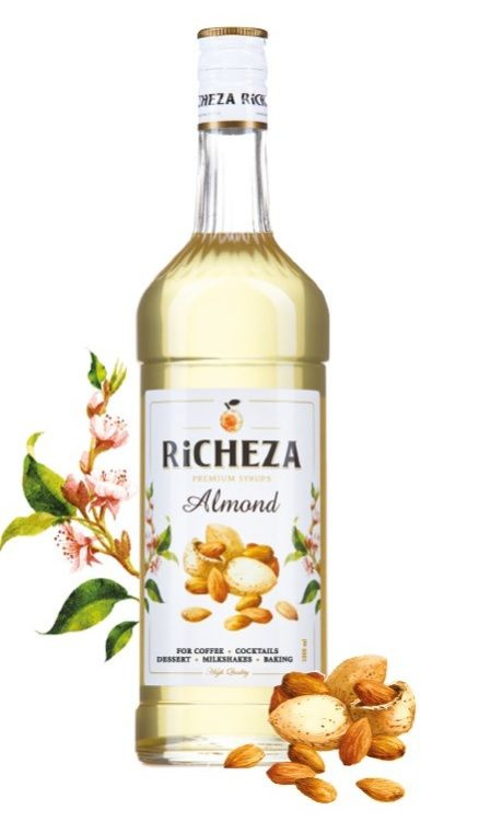 Сироп RICHEZA Миндаль для кофе, коктейлей, десертов, выпечки и мороженого, 1 л  #1