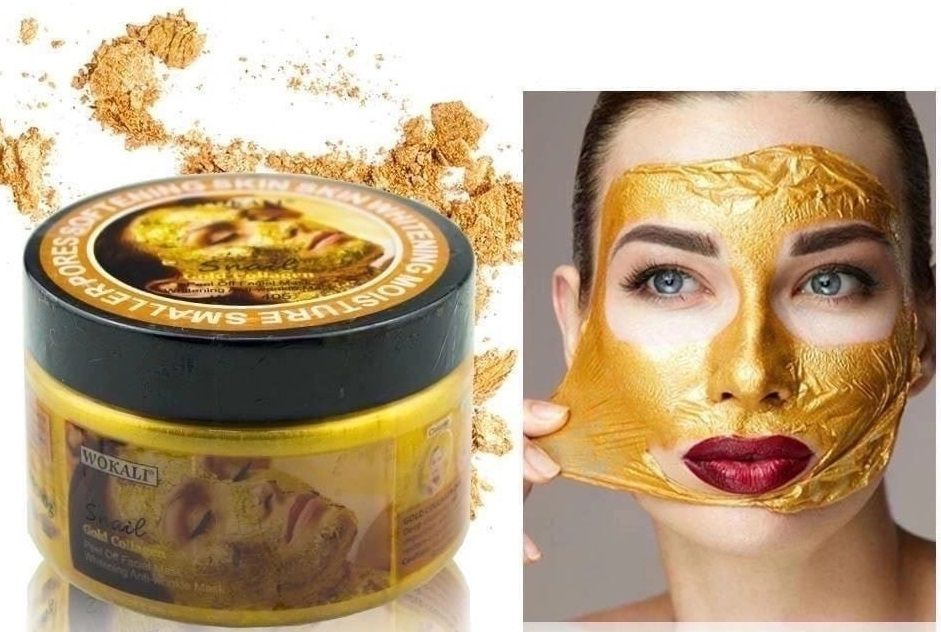 Wokali Очищающая, отбеливающая, антивозрастная маска-пленка с золотом, коллагеном и улиткой / Snail Gold #1