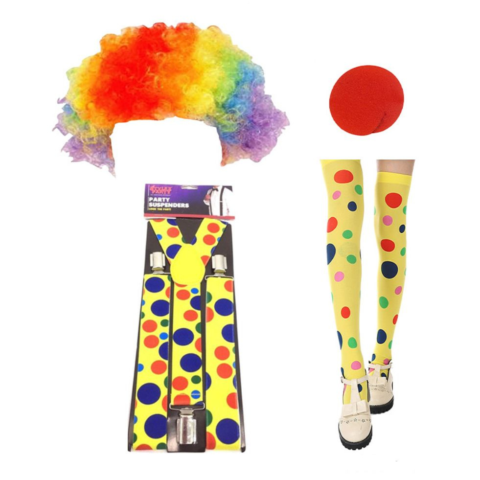 Костюм "Клоун", набор из 4 аксессуаров для вечеринки, праздника, карнавала  #1