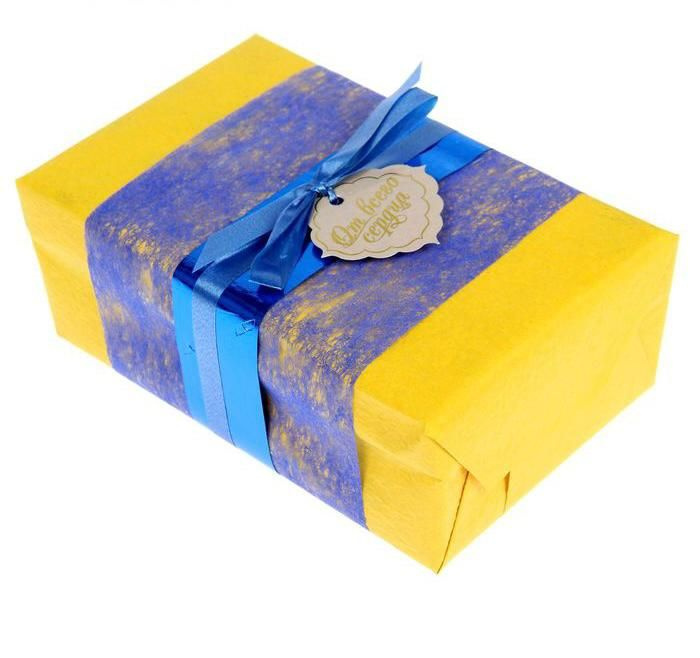 Упаковочная бумага для подарка готовый набор Контраст с лентой и биркой, набор для скрапбукинга  #1