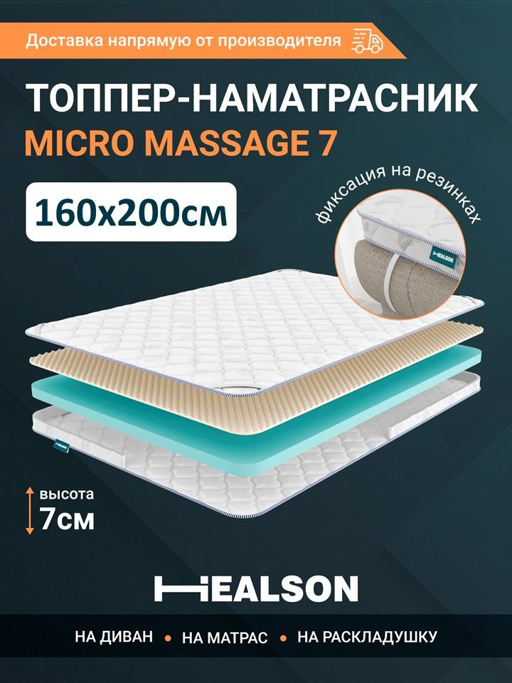 Топпер - наматрасник , матрас беспружинный, Healson Micro Massage 7 160х200  #1