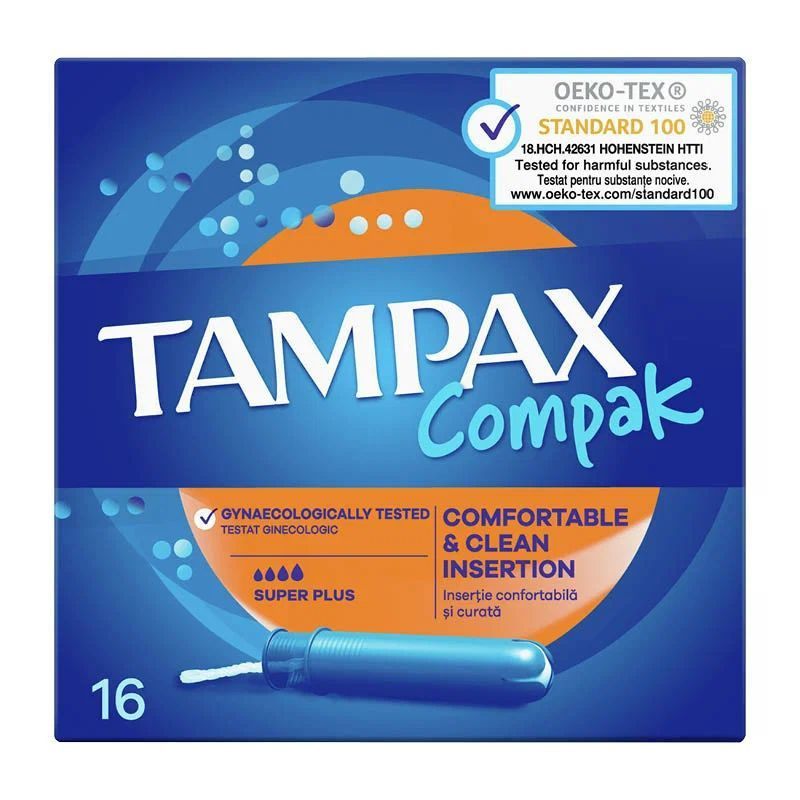 Женские Гигиенические тампоны с аппликатором TAMPAX Compak Super plus, 16 шт.  #1