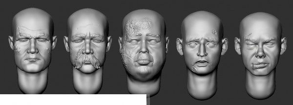 Военно-историческая миниатюра ARMOR35 ARM356063 Головы раненых (без волос) №2  #1