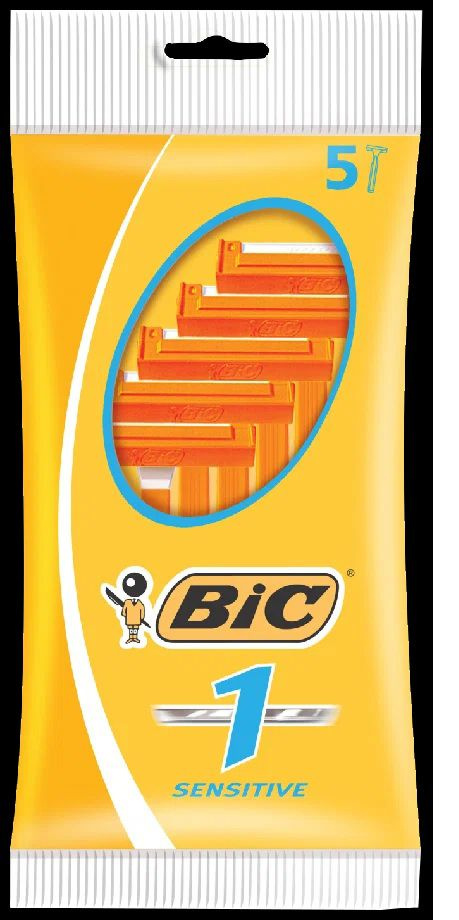 Мужская бритва одноразовая 1 лезвие BIC 1 Sensitive станок для бритья чувствительной кожи БИК Сенситив #1