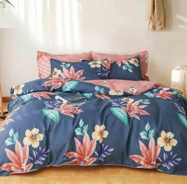 Home Textile Комплект постельного белья, Сатин, Евро, наволочки 50x70, 70x70  #1