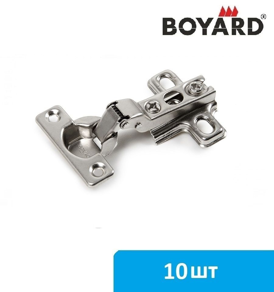 Петля мебельная Boyard mini (полунакладная) чашка 26 мм без доводчика - 10 шт  #1