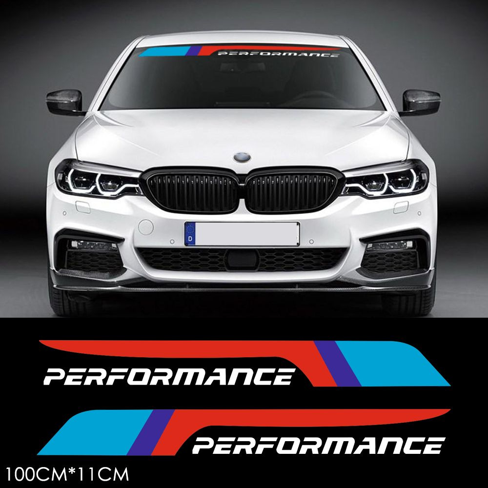 Наклейка на авто "Полоска на лобовое стекло", Для BMW M Performance 100X11CM -WHITE  #1