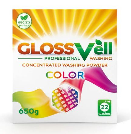 Стиральный порошок Glossvell ECO для цветного белья, концентрат, 22 стирки, 650г  #1