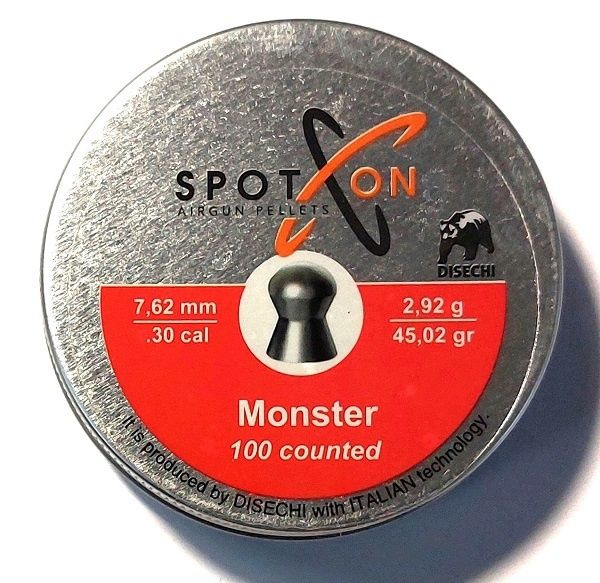 Пули для пневматики Spoton Monster 7,62 мм, 2,92 грамма, 100 шт. #1